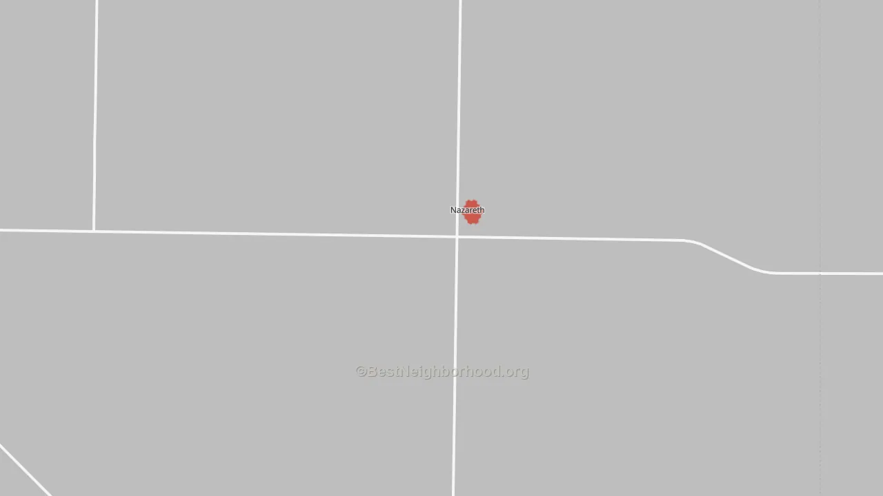 Walk Grade map of 79063, TX, walkable areas in green and car-dependent areas in red