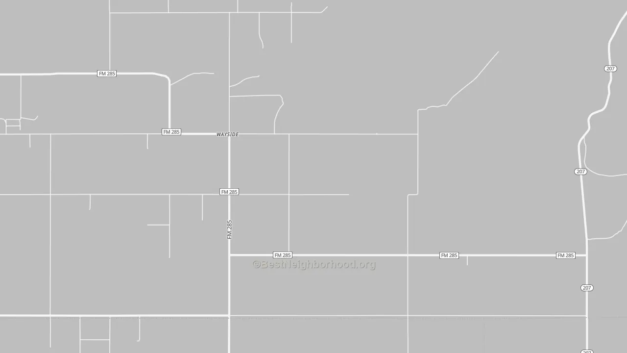 Walk Grade map of 79094, TX, walkable areas in green and car-dependent areas in red