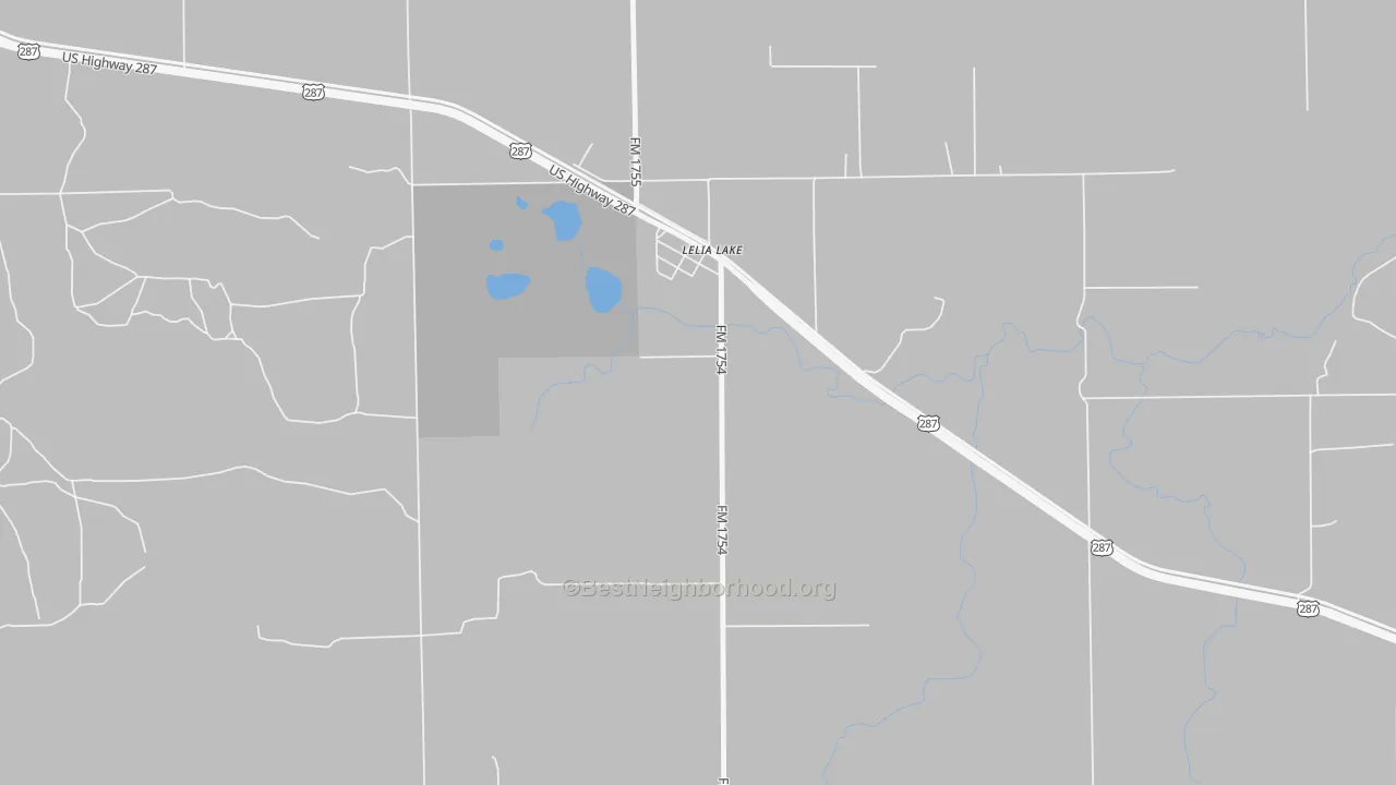 Walk Grade map of 79240, TX, walkable areas in green and car-dependent areas in red