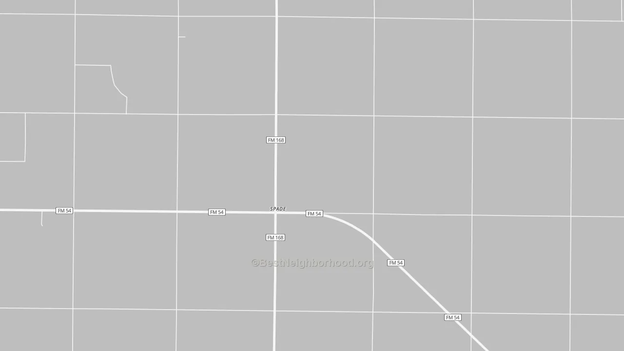 Walk Grade map of 79369, TX, walkable areas in green and car-dependent areas in red