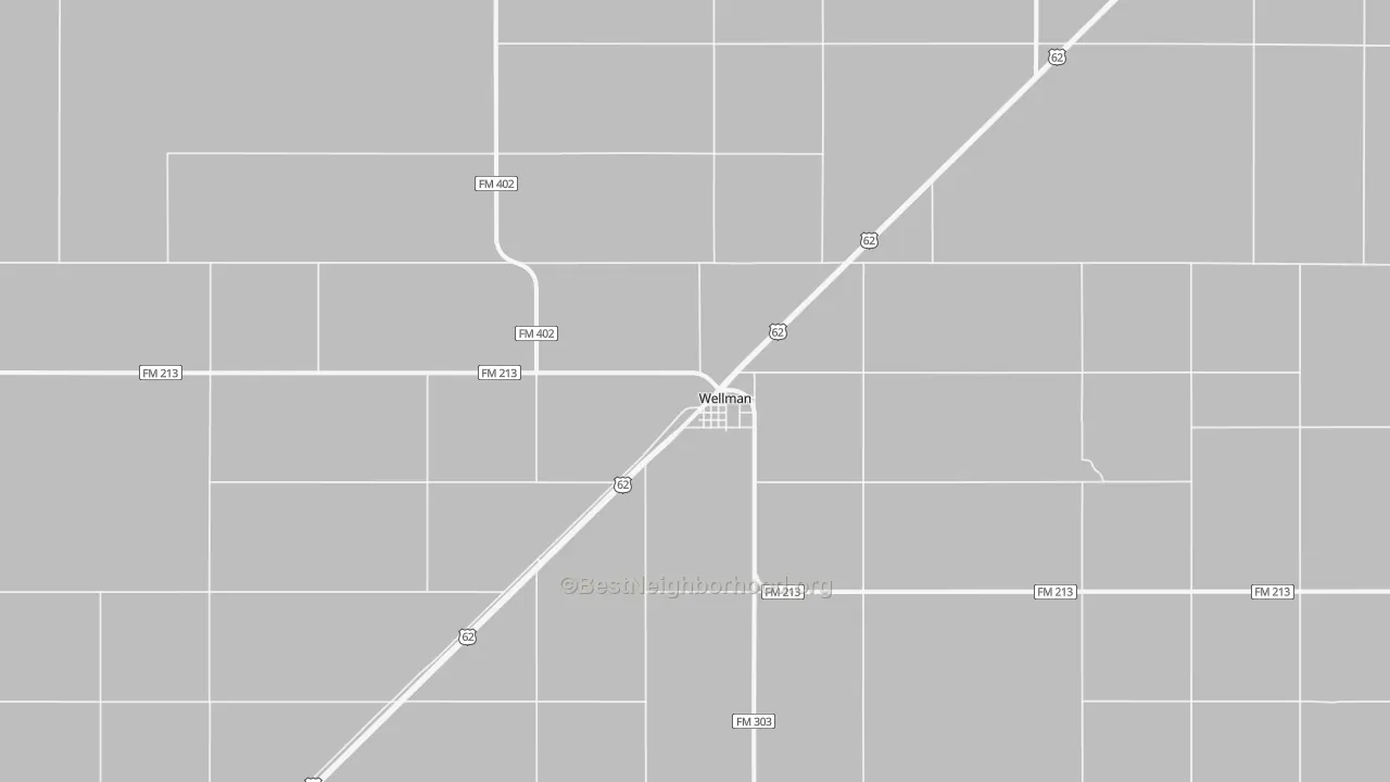 Walk Grade map of 79378, TX, walkable areas in green and car-dependent areas in red