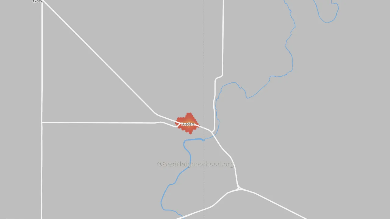 Walk Grade map of 79533, TX, walkable areas in green and car-dependent areas in red