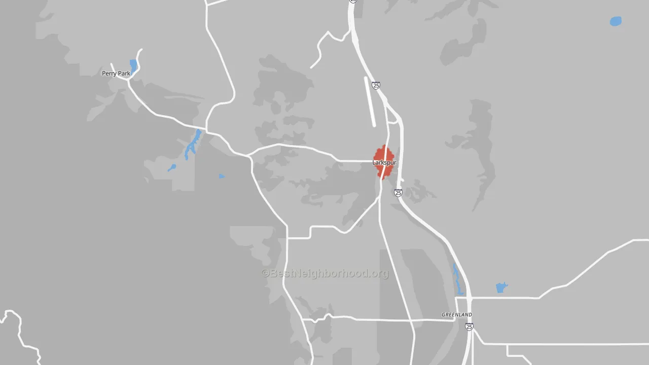 Walk Grade map of 80118, CO, walkable areas in green and car-dependent areas in red
