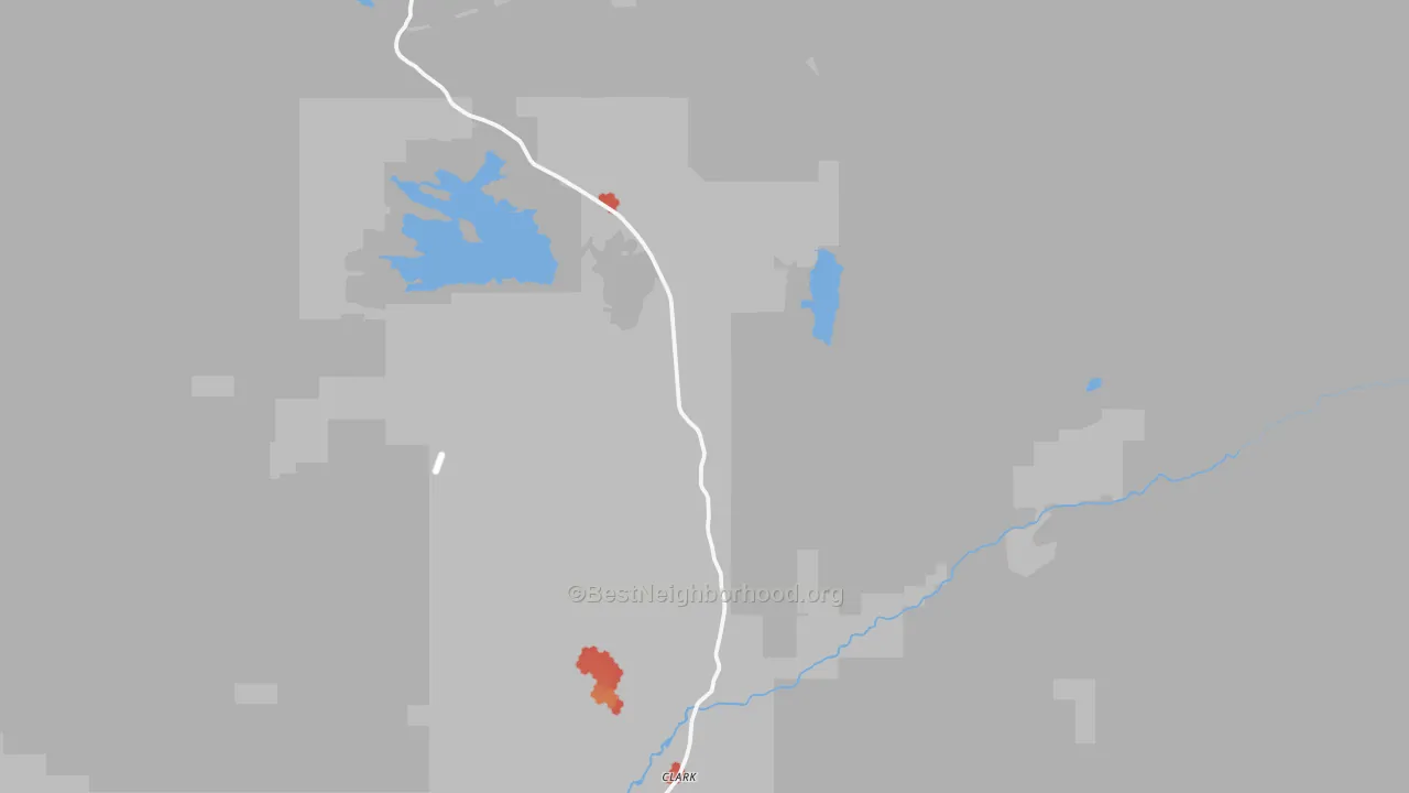 Walk Grade map of 80428, CO, walkable areas in green and car-dependent areas in red