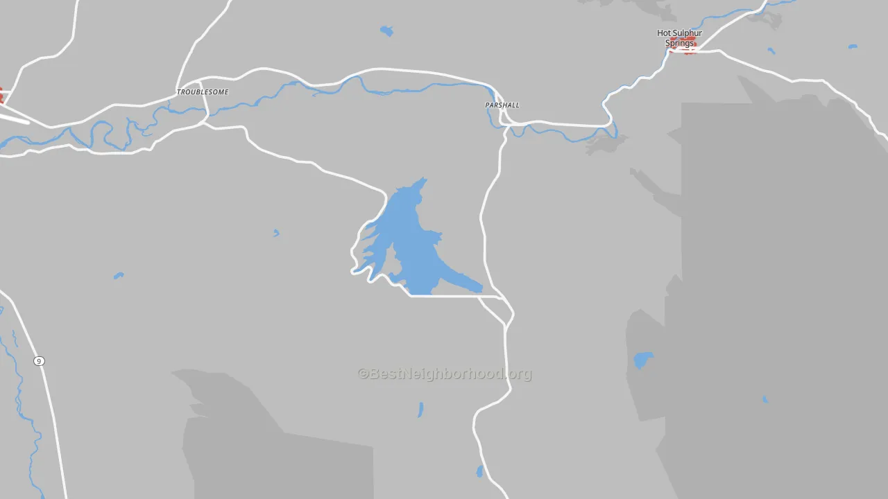 Walk Grade map of 80468, CO, walkable areas in green and car-dependent areas in red