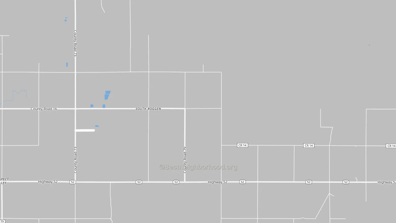 Walk Grade map of 80652, CO, walkable areas in green and car-dependent areas in red