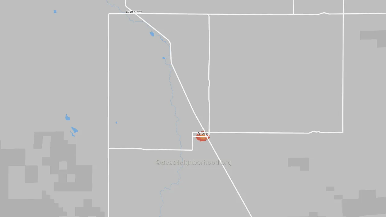 Walk Grade map of 80729, CO, walkable areas in green and car-dependent areas in red