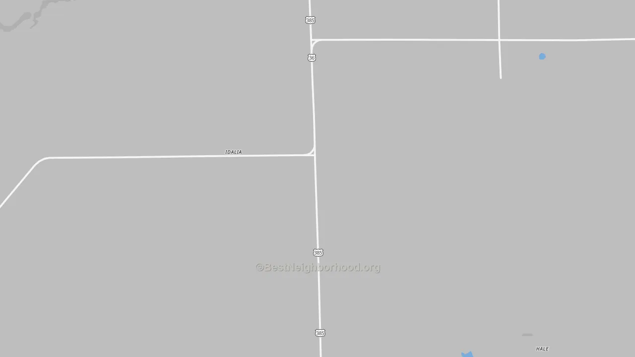 Walk Grade map of 80735, CO, walkable areas in green and car-dependent areas in red