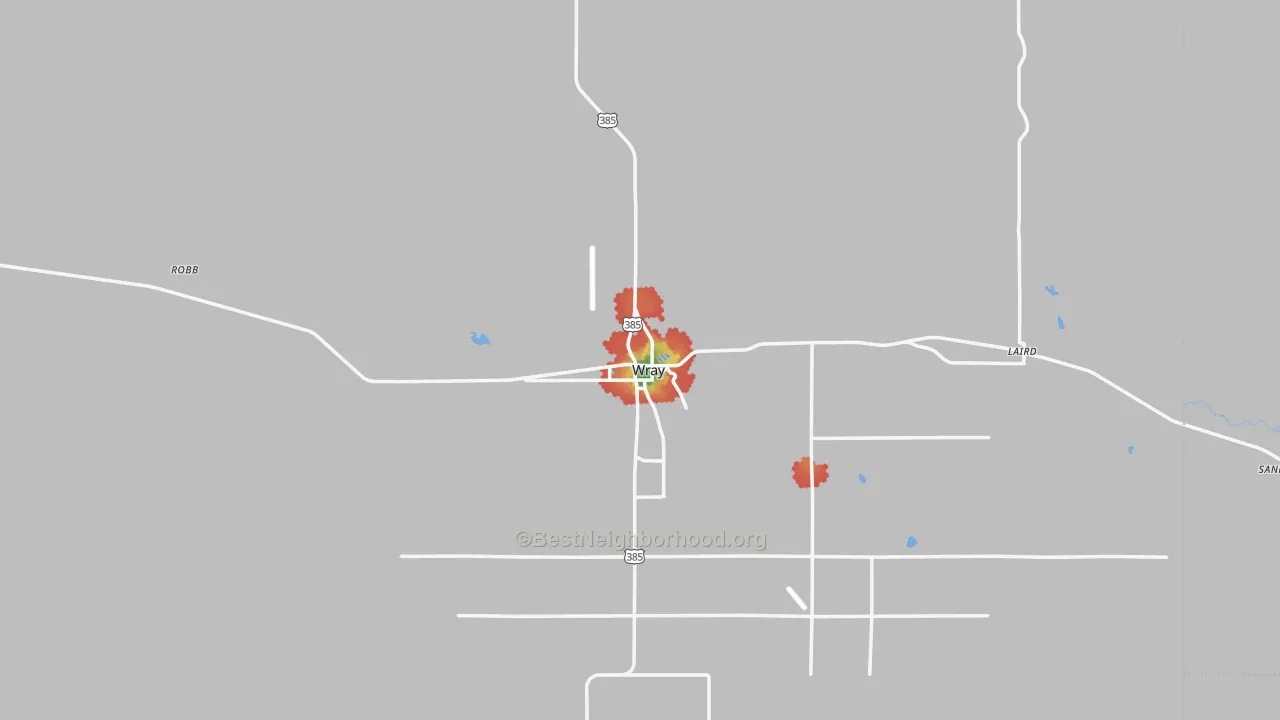 Walk Grade map of 80758, CO, walkable areas in green and car-dependent areas in red
