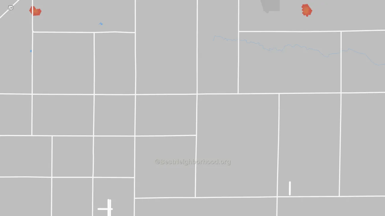 Walk Grade map of 80808, CO, walkable areas in green and car-dependent areas in red