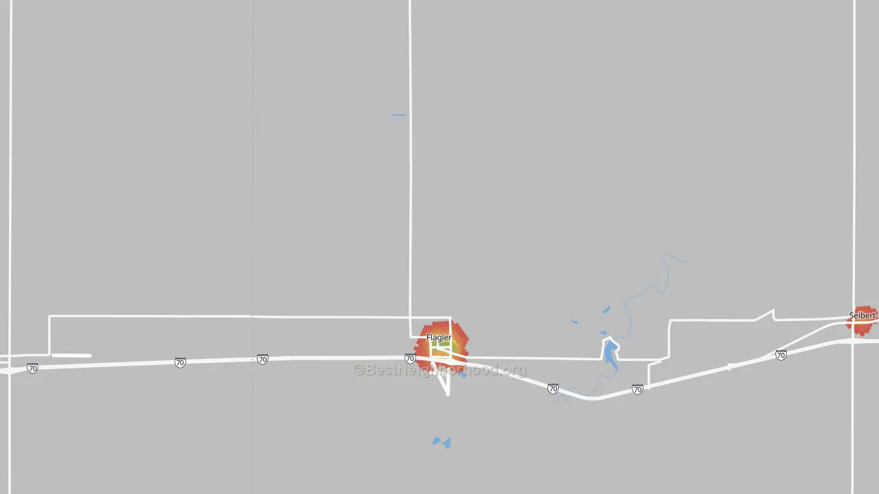 Walk Grade map of 80815, CO, walkable areas in green and car-dependent areas in red