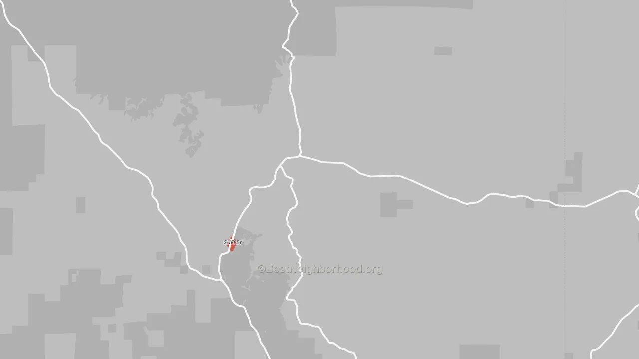 Walk Grade map of 80820, CO, walkable areas in green and car-dependent areas in red