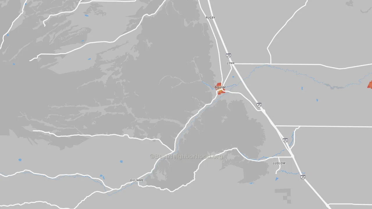 Walk Grade map of 81020, CO, walkable areas in green and car-dependent areas in red