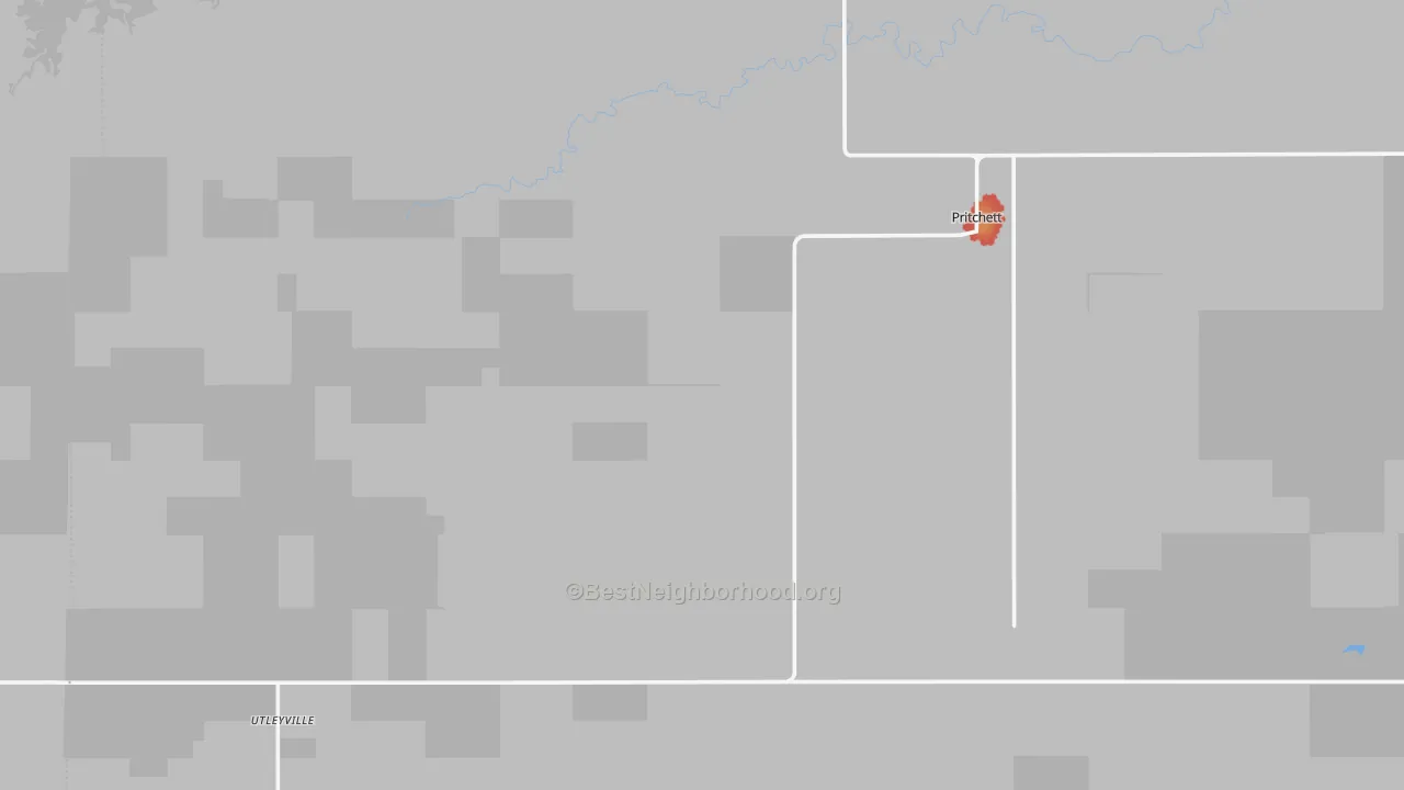 Walk Grade map of 81064, CO, walkable areas in green and car-dependent areas in red