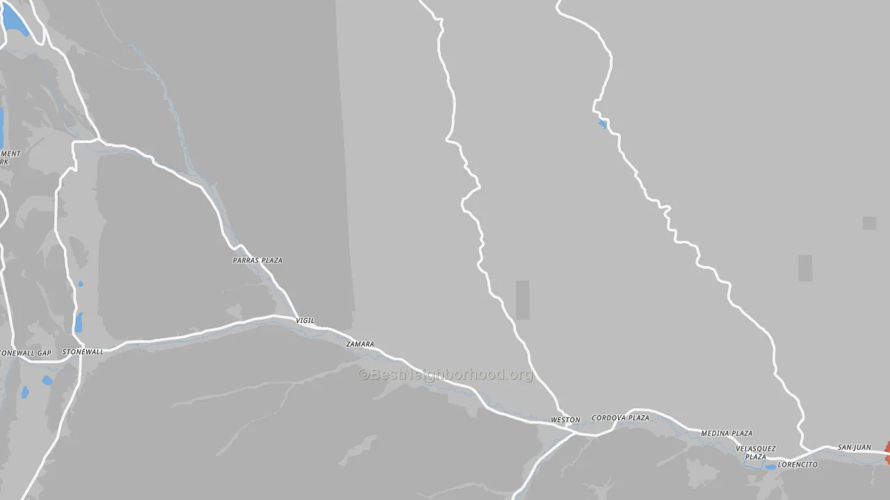 Walk Grade map of 81091, CO, walkable areas in green and car-dependent areas in red