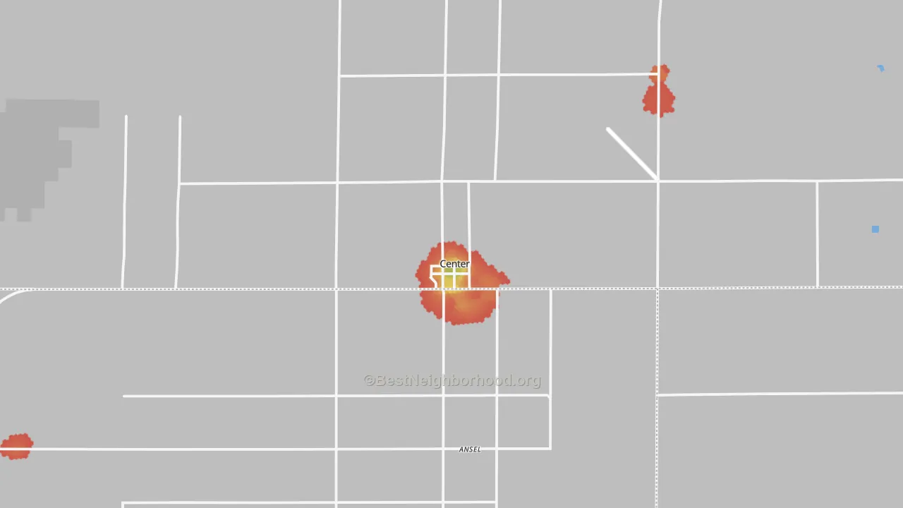 Walk Grade map of 81125, CO, walkable areas in green and car-dependent areas in red