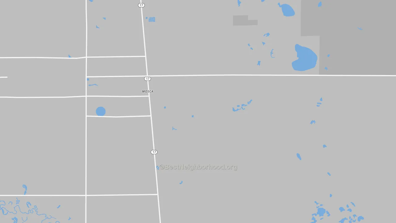 Walk Grade map of 81146, CO, walkable areas in green and car-dependent areas in red