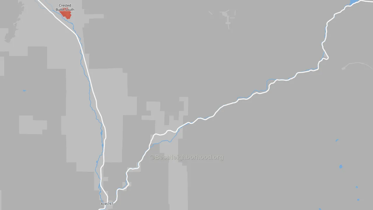 Walk Grade map of 81210, CO, walkable areas in green and car-dependent areas in red