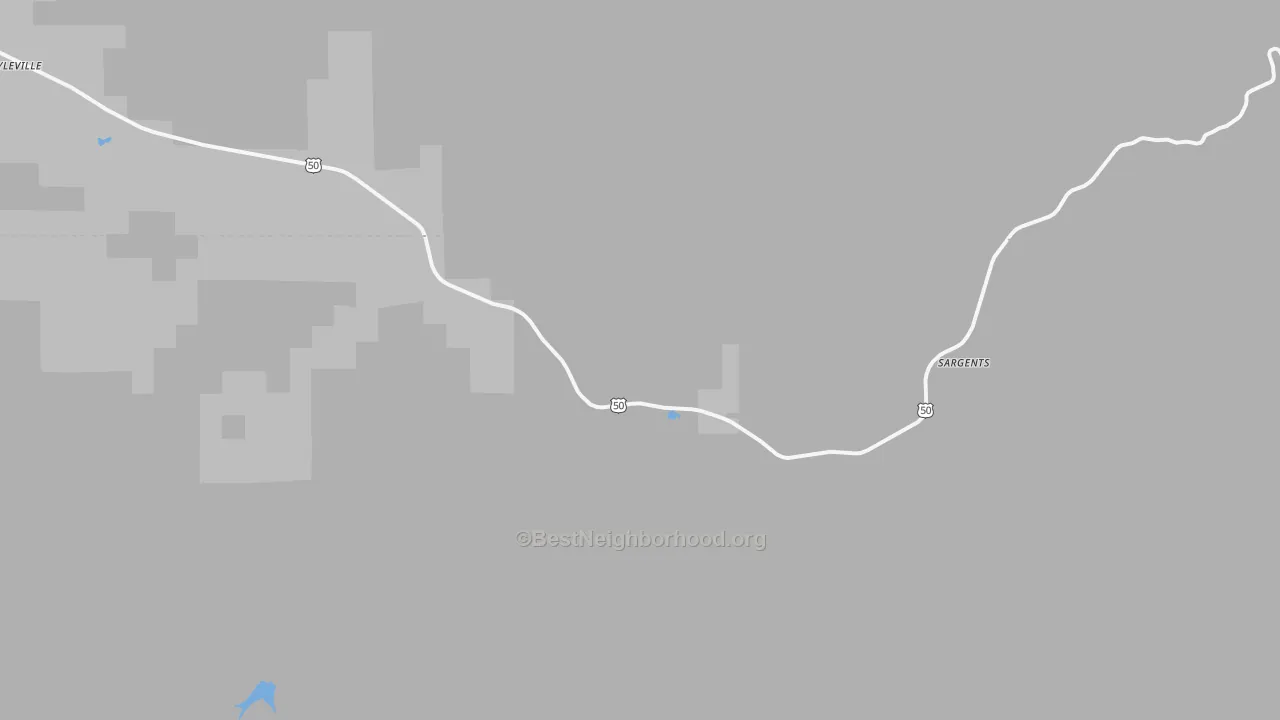 Walk Grade map of 81248, CO, walkable areas in green and car-dependent areas in red