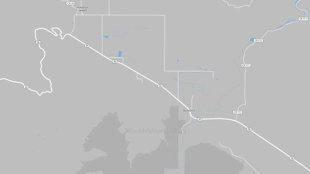 Walk Grade map of 81411, CO, walkable areas in green and car-dependent areas in red