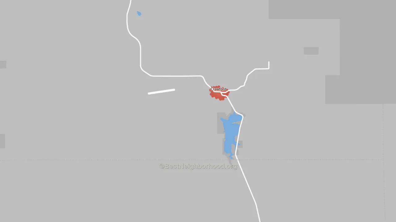 Walk Grade map of 81415, CO, walkable areas in green and car-dependent areas in red