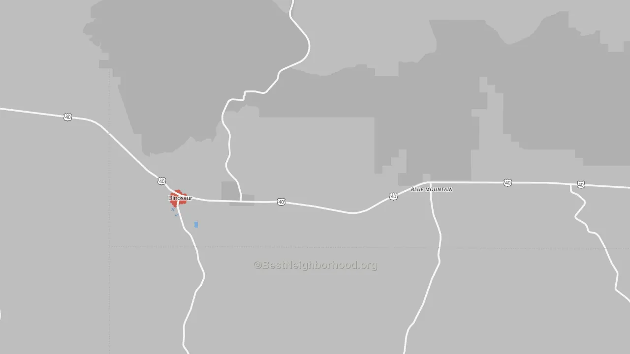 Walk Grade map of 81610, CO, walkable areas in green and car-dependent areas in red