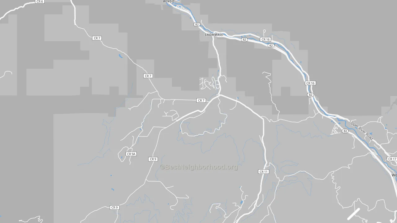 Walk Grade map of 81654, CO, walkable areas in green and car-dependent areas in red