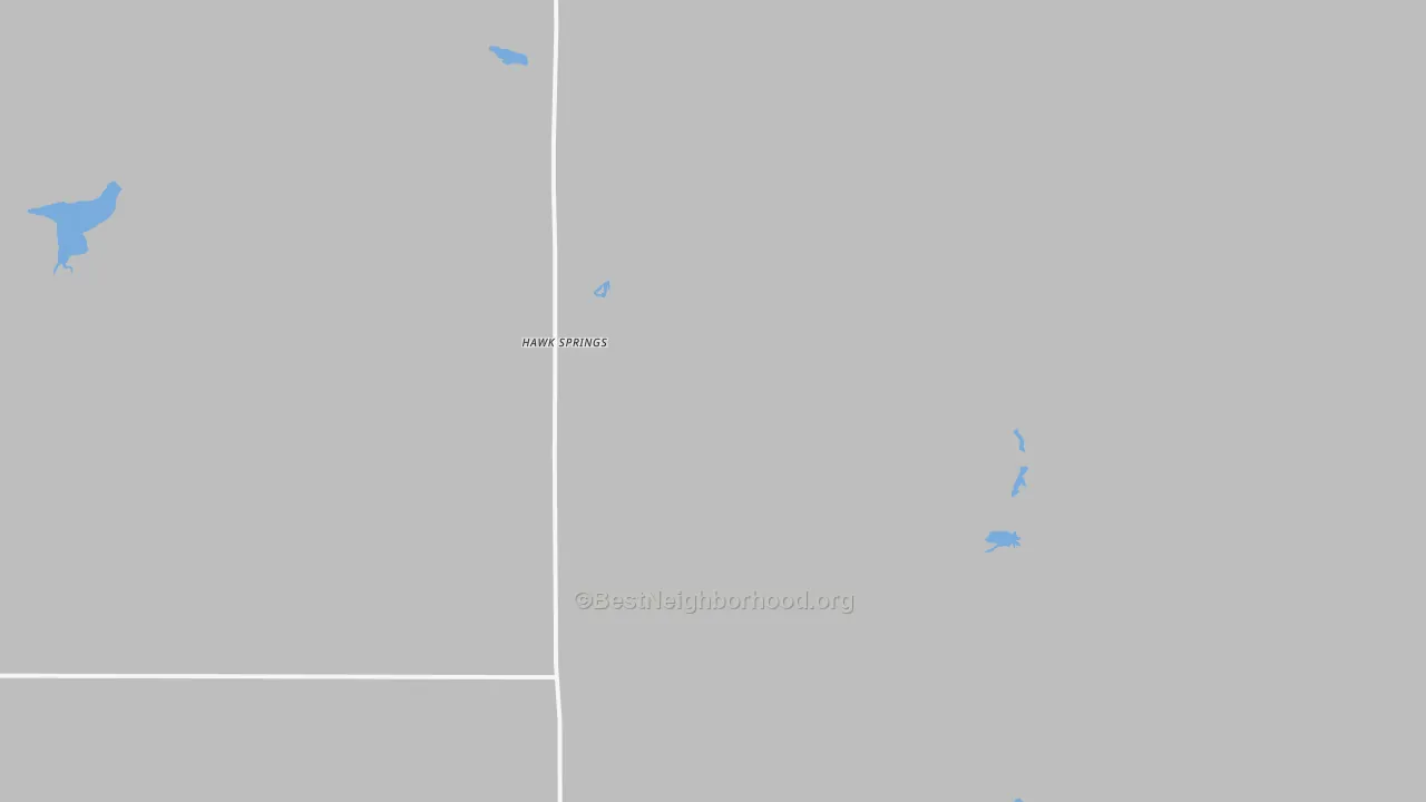 Walk Grade map of 82217, WY, walkable areas in green and car-dependent areas in red