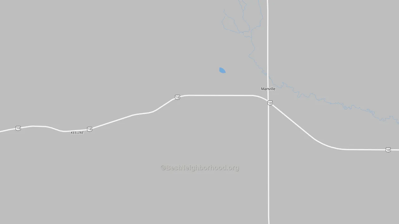 Walk Grade map of 82227, WY, walkable areas in green and car-dependent areas in red