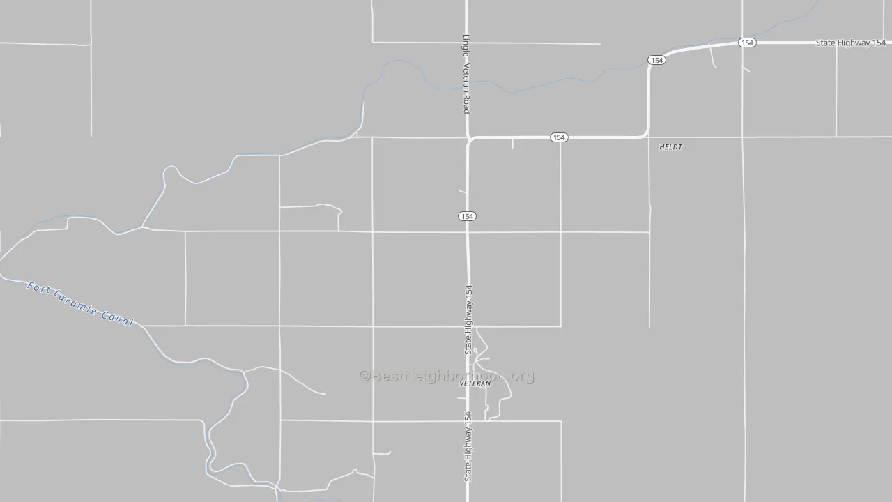 Walk Grade map of 82243, WY, walkable areas in green and car-dependent areas in red