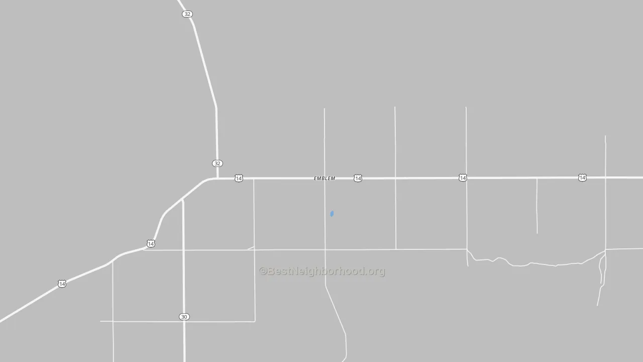 Walk Grade map of 82422, WY, walkable areas in green and car-dependent areas in red