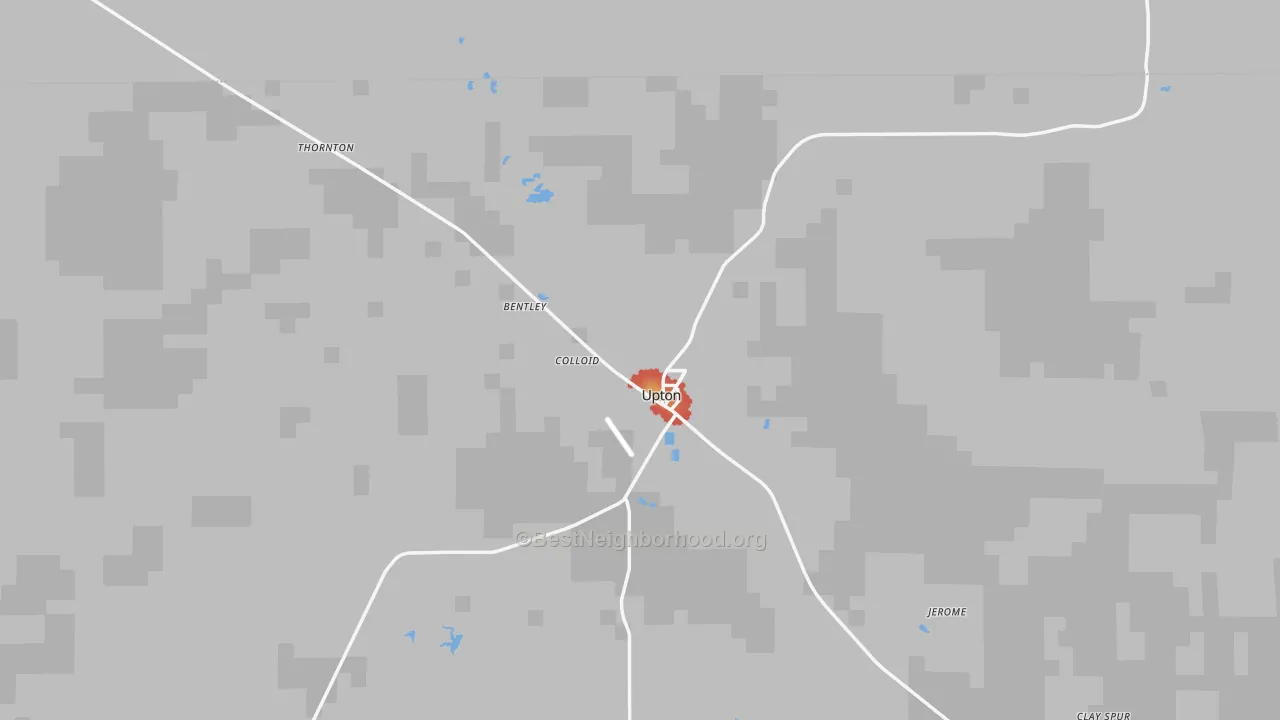Walk Grade map of 82730, WY, walkable areas in green and car-dependent areas in red