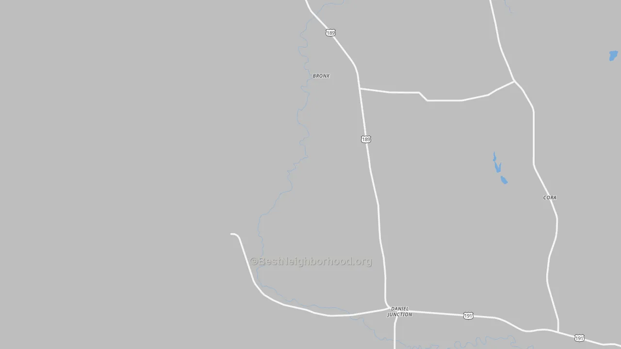 Walk Grade map of 83115, WY, walkable areas in green and car-dependent areas in red
