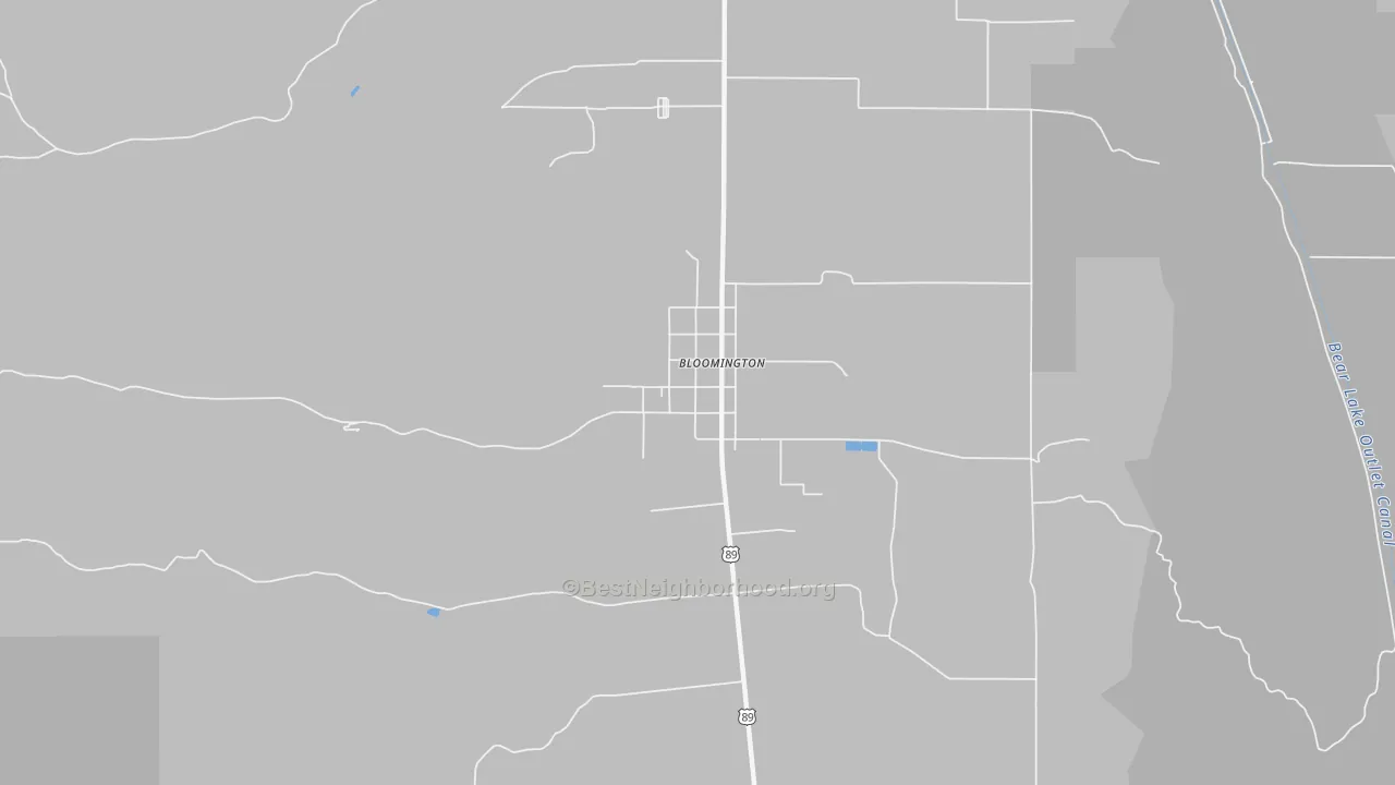 Walk Grade map of 83223, ID, walkable areas in green and car-dependent areas in red