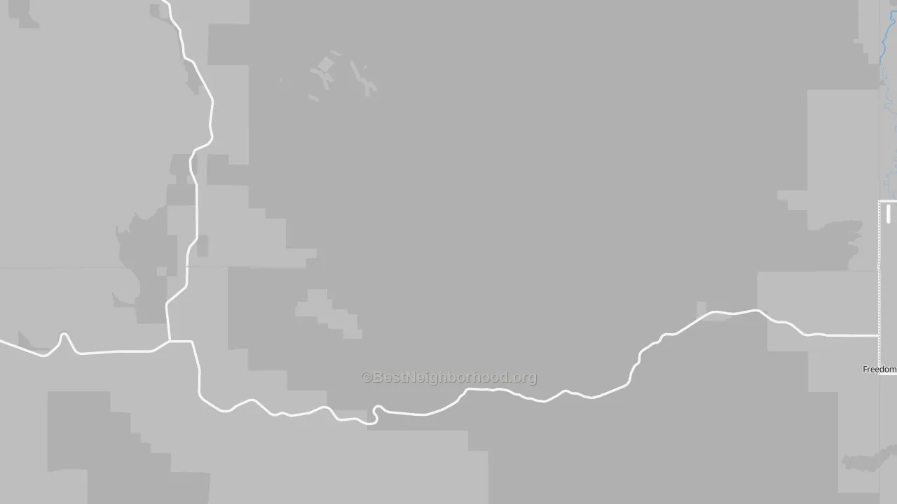 Walk Grade map of 83285, ID, walkable areas in green and car-dependent areas in red