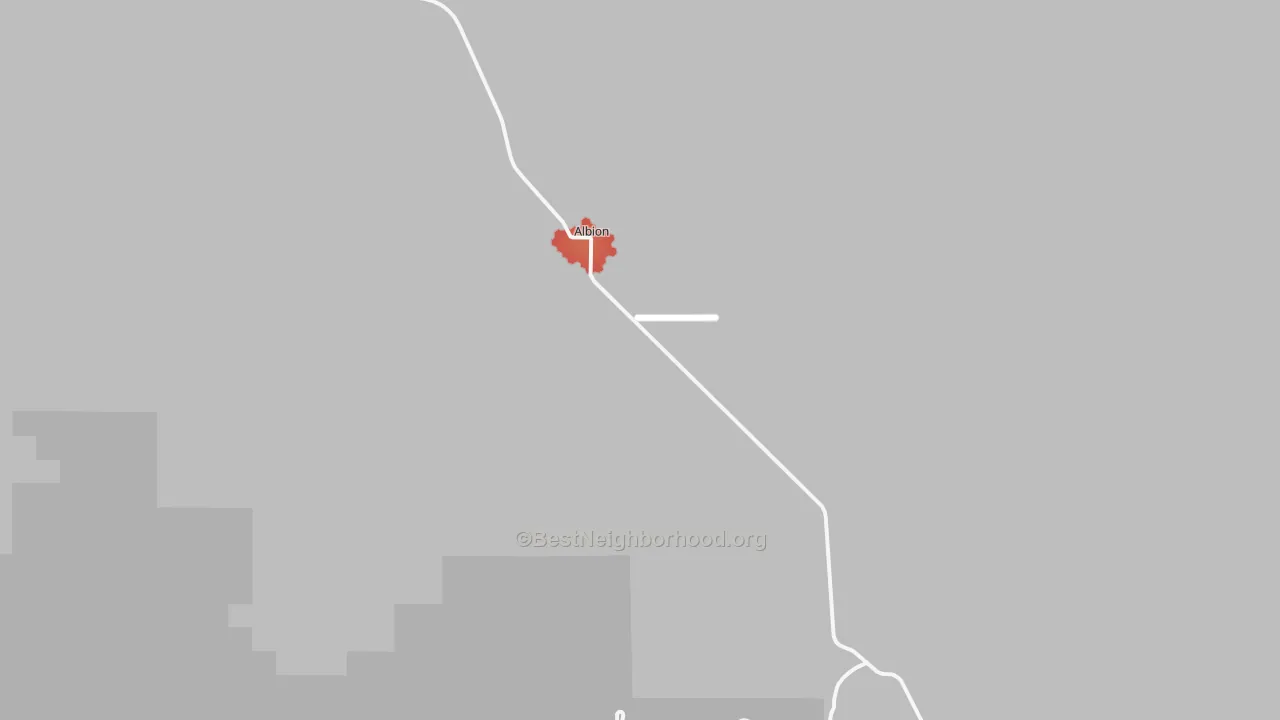 Walk Grade map of 83311, ID, walkable areas in green and car-dependent areas in red