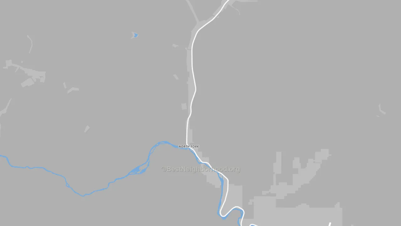 Walk Grade map of 83466, ID, walkable areas in green and car-dependent areas in red