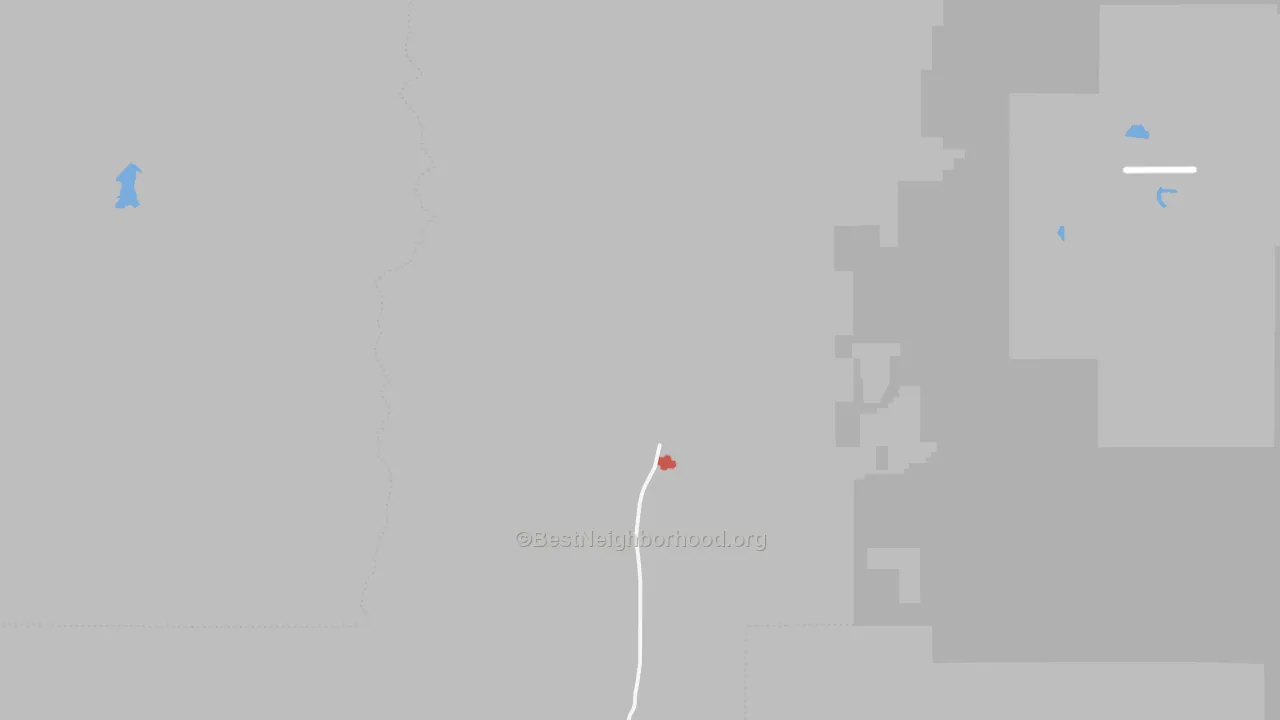 Walk Grade map of 83657, ID, walkable areas in green and car-dependent areas in red