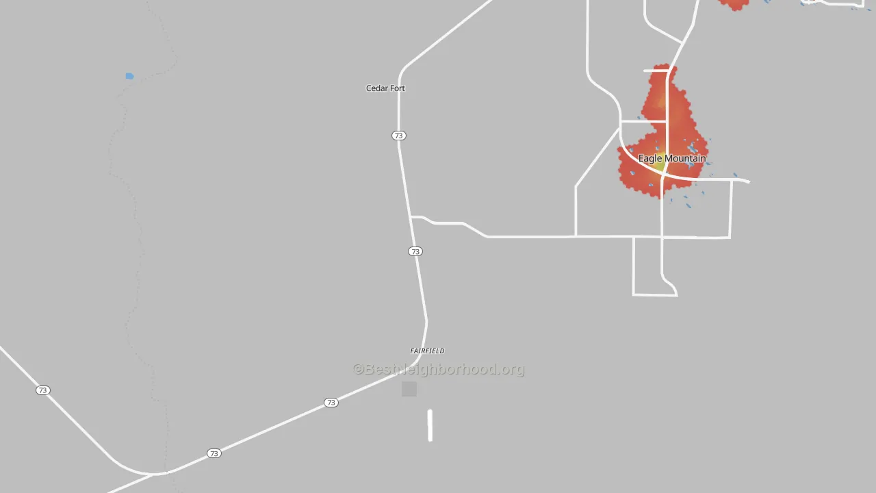 Walk Grade map of 84013, UT, walkable areas in green and car-dependent areas in red