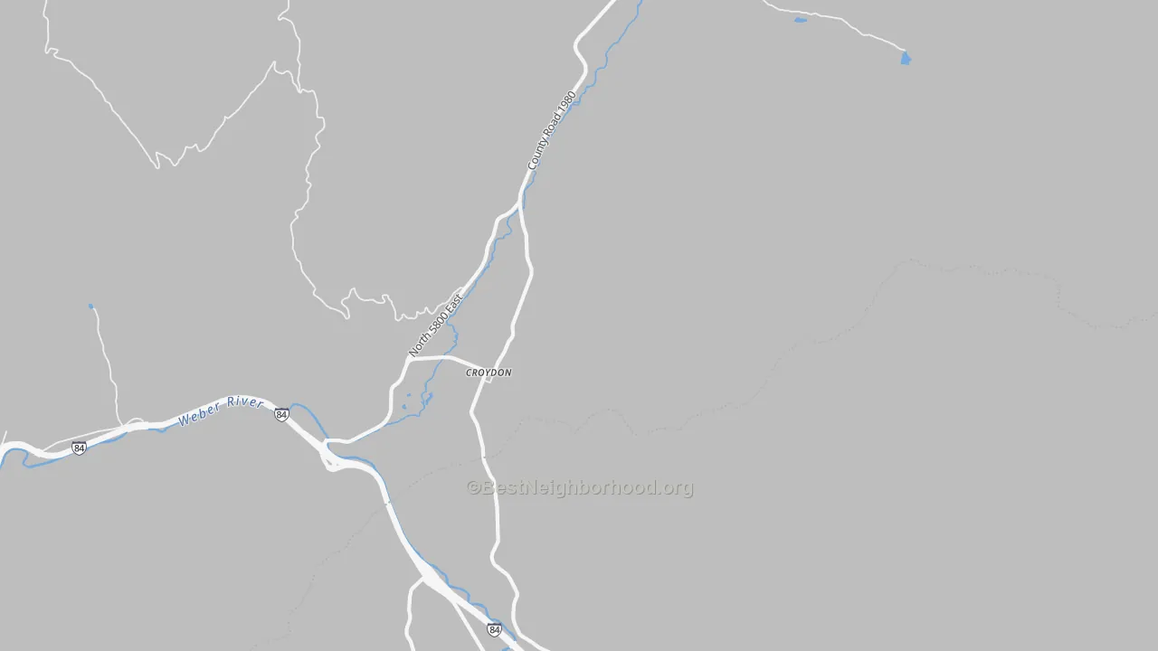 Walk Grade map of 84018, UT, walkable areas in green and car-dependent areas in red