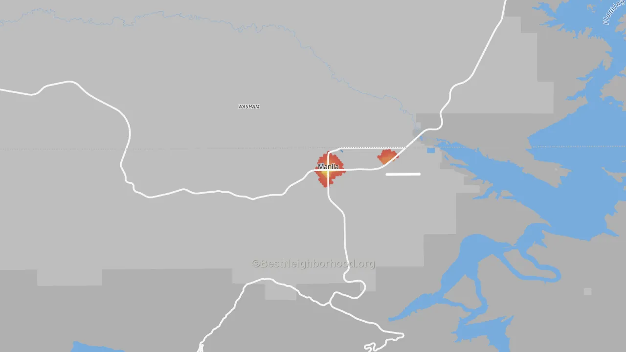 Walk Grade map of 84046, UT, walkable areas in green and car-dependent areas in red