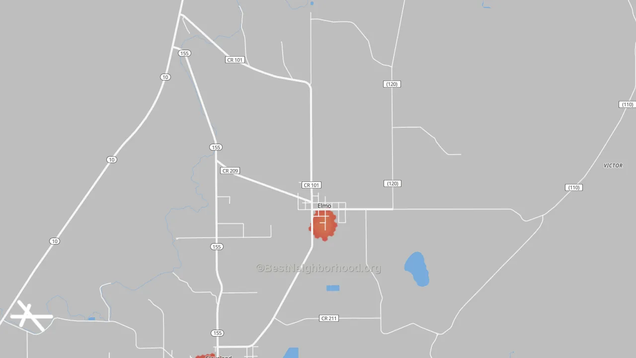 Walk Grade map of 84521, UT, walkable areas in green and car-dependent areas in red