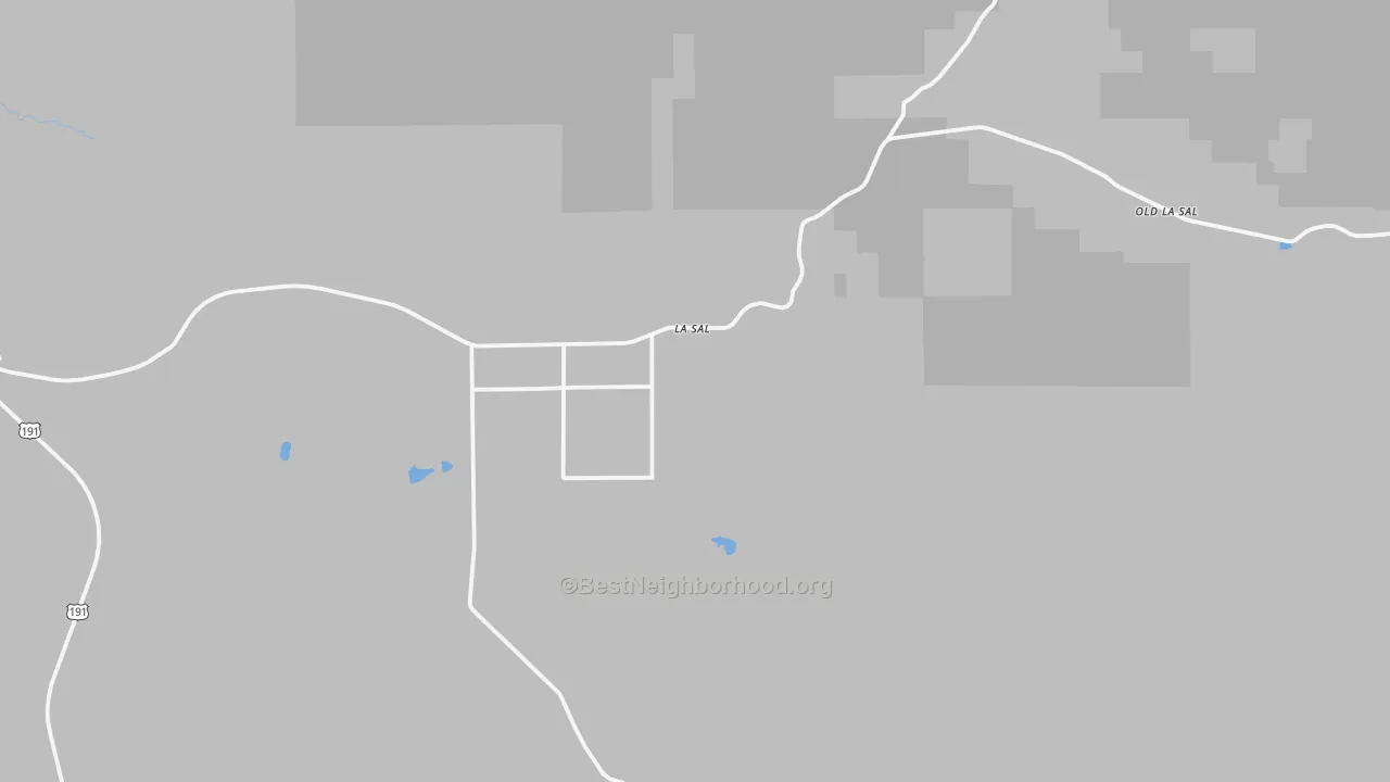 Walk Grade map of 84530, UT, walkable areas in green and car-dependent areas in red