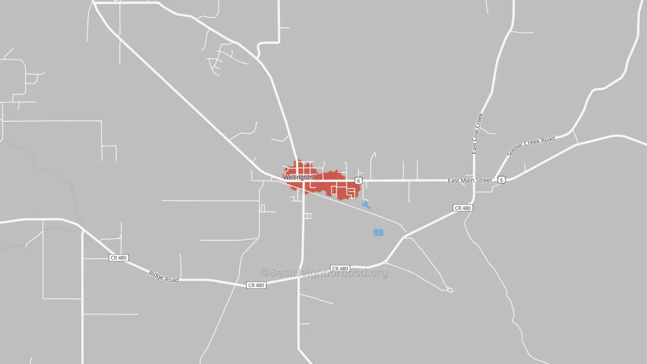 Walk Grade map of 84542, UT, walkable areas in green and car-dependent areas in red