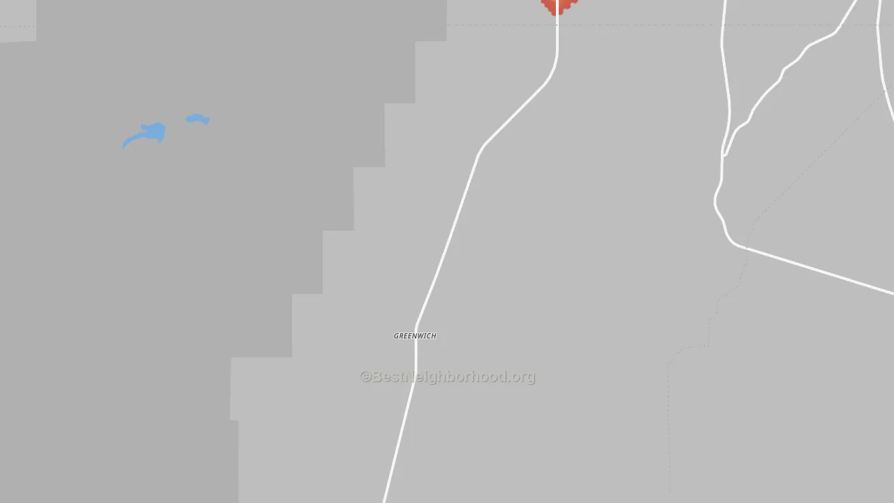 Walk Grade map of 84732, UT, walkable areas in green and car-dependent areas in red