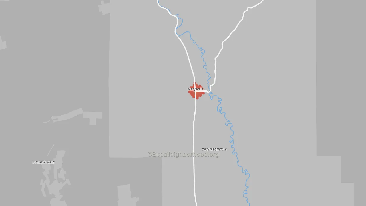 Walk Grade map of 84750, UT, walkable areas in green and car-dependent areas in red