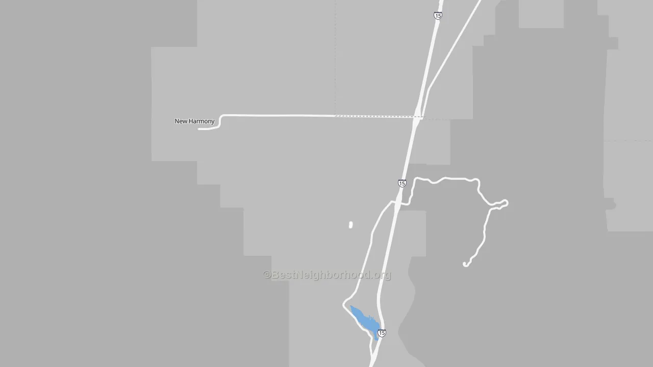 Walk Grade map of 84757, UT, walkable areas in green and car-dependent areas in red
