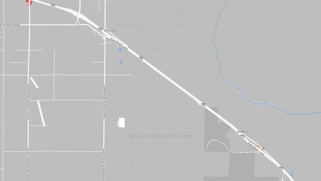 Walk Grade map of 85141, AZ, walkable areas in green and car-dependent areas in red