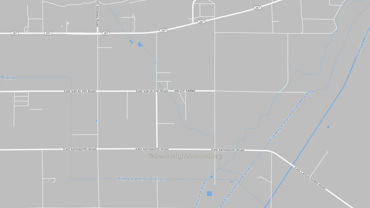 Walk Grade map of 85191, AZ, walkable areas in green and car-dependent areas in red