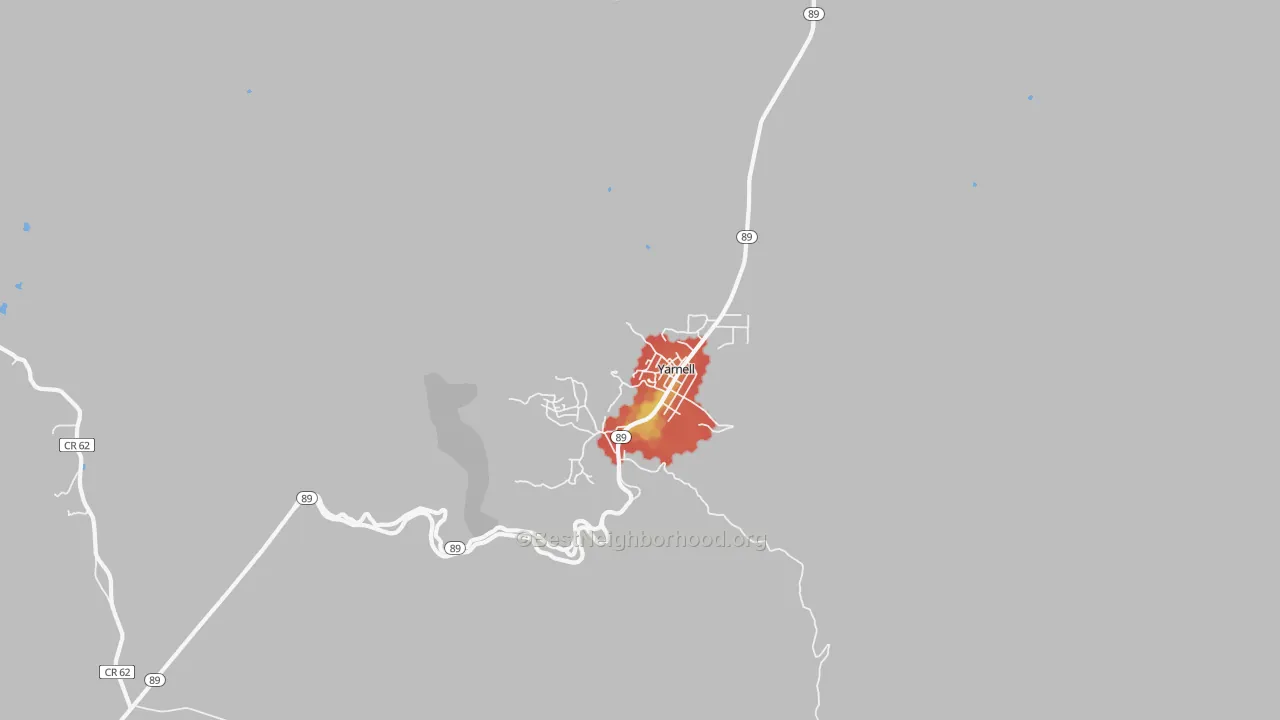 Walk Grade map of 85362, AZ, walkable areas in green and car-dependent areas in red